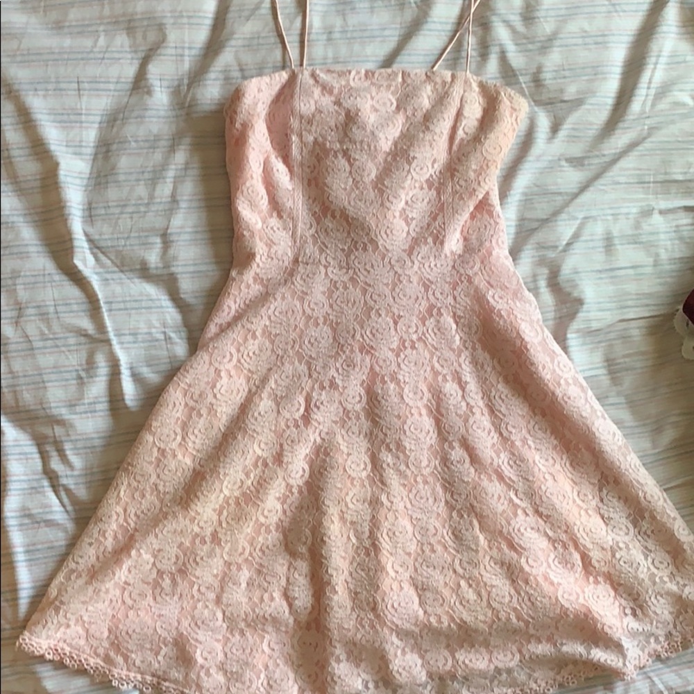 Pink lace dress